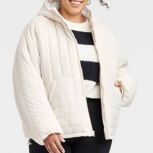 Women's Cream Quilted Jacket